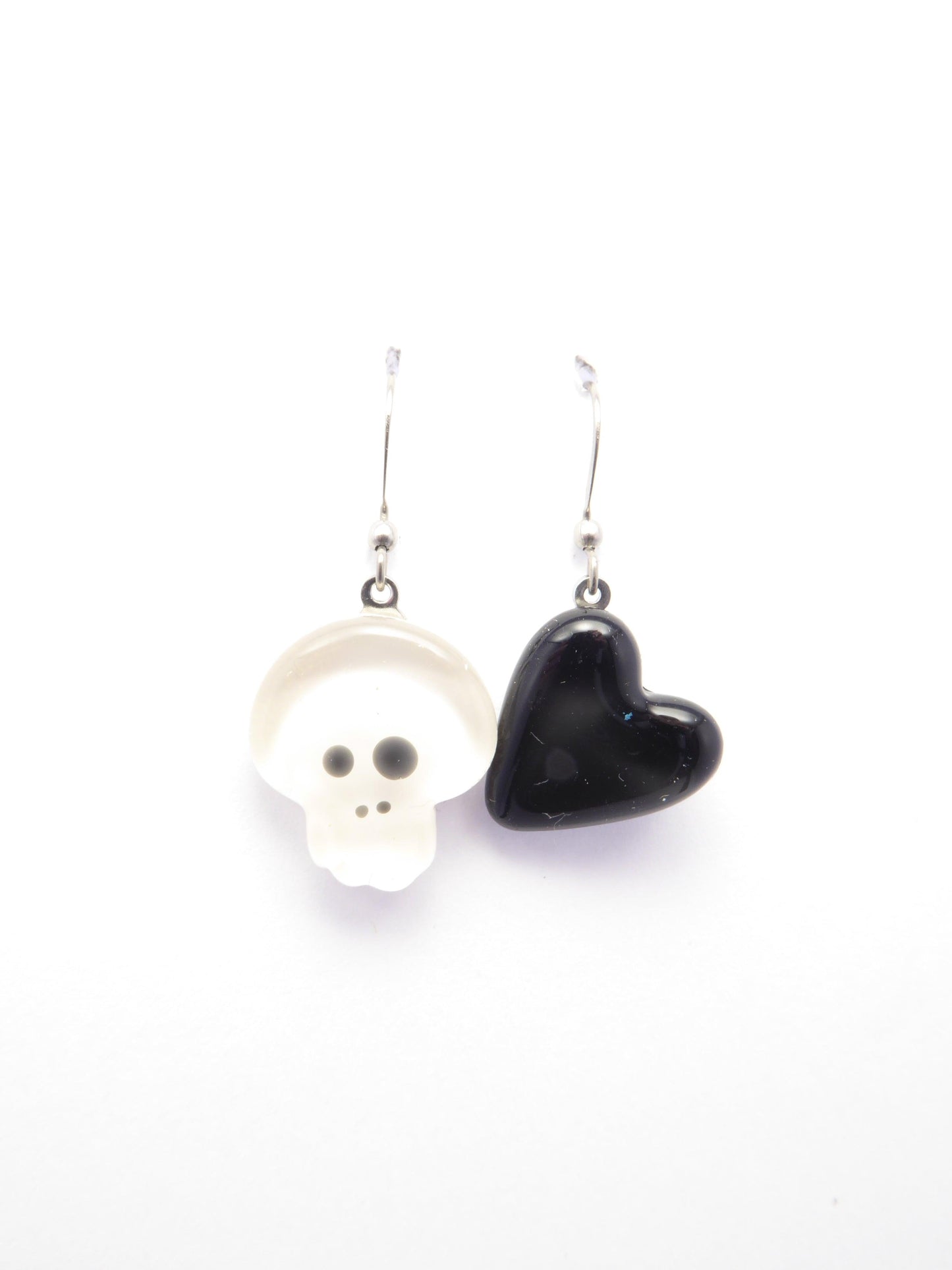 Earrings heart & skull (options)